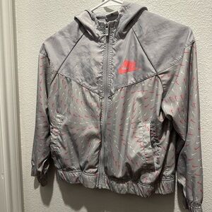 Nike Gray and Pink Windbreaker Jacket